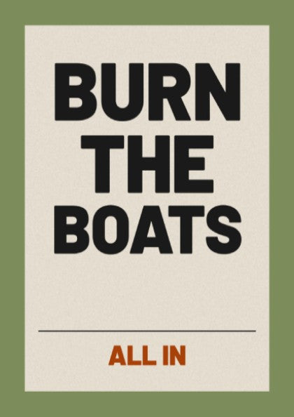 Motivational quotes poster featuring bold typography in earthy tones, inspiring determination and commitment.