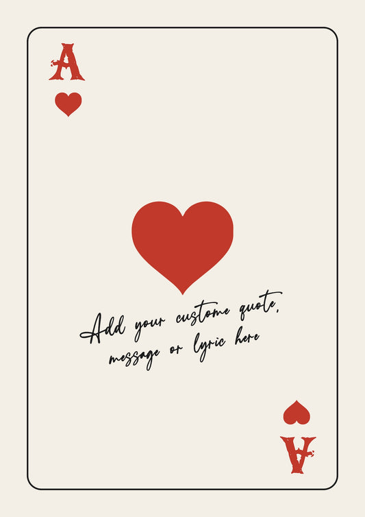 Personalised Playing Ace Card Art Poster