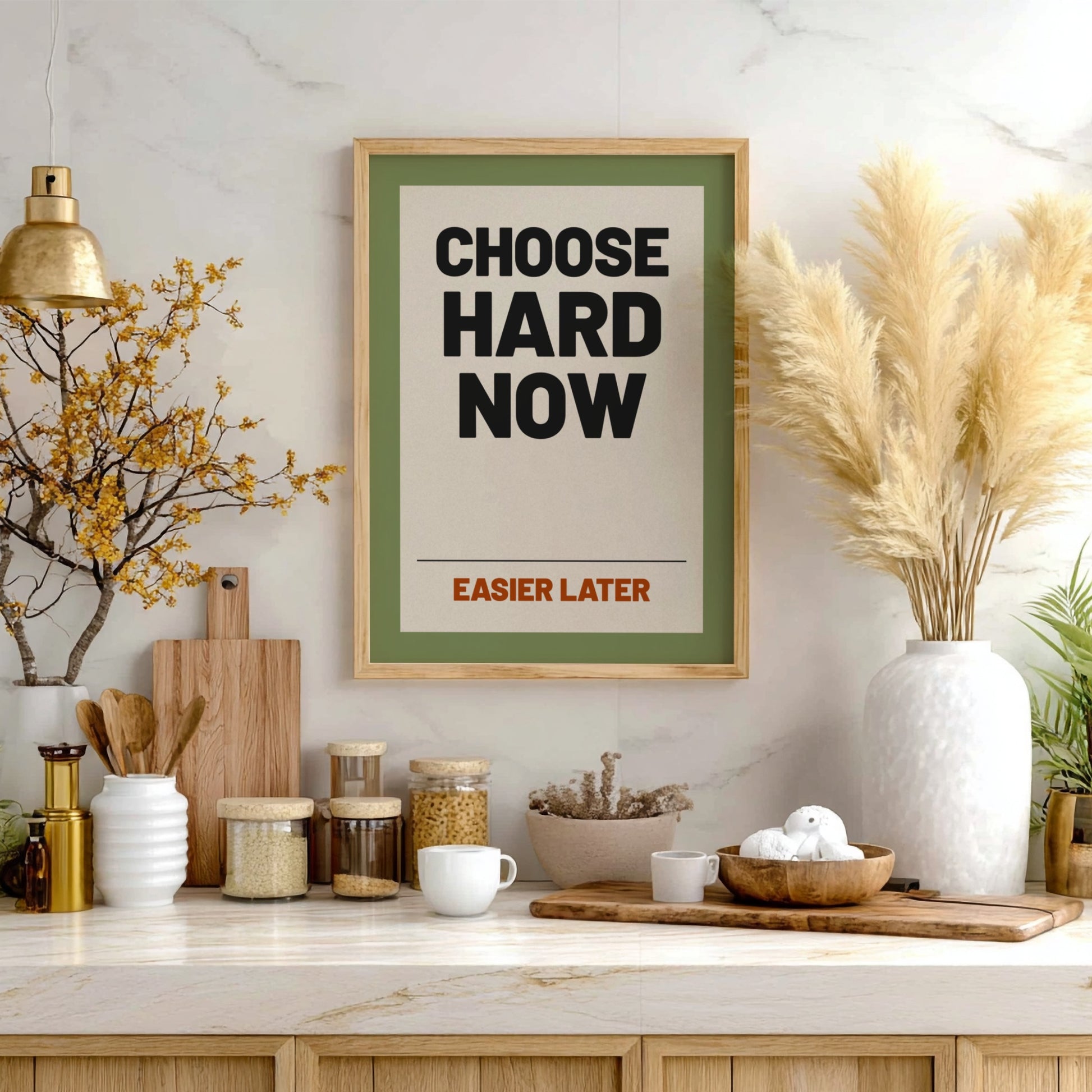 Motivational quotes poster featuring bold typography in a calming color palette.
