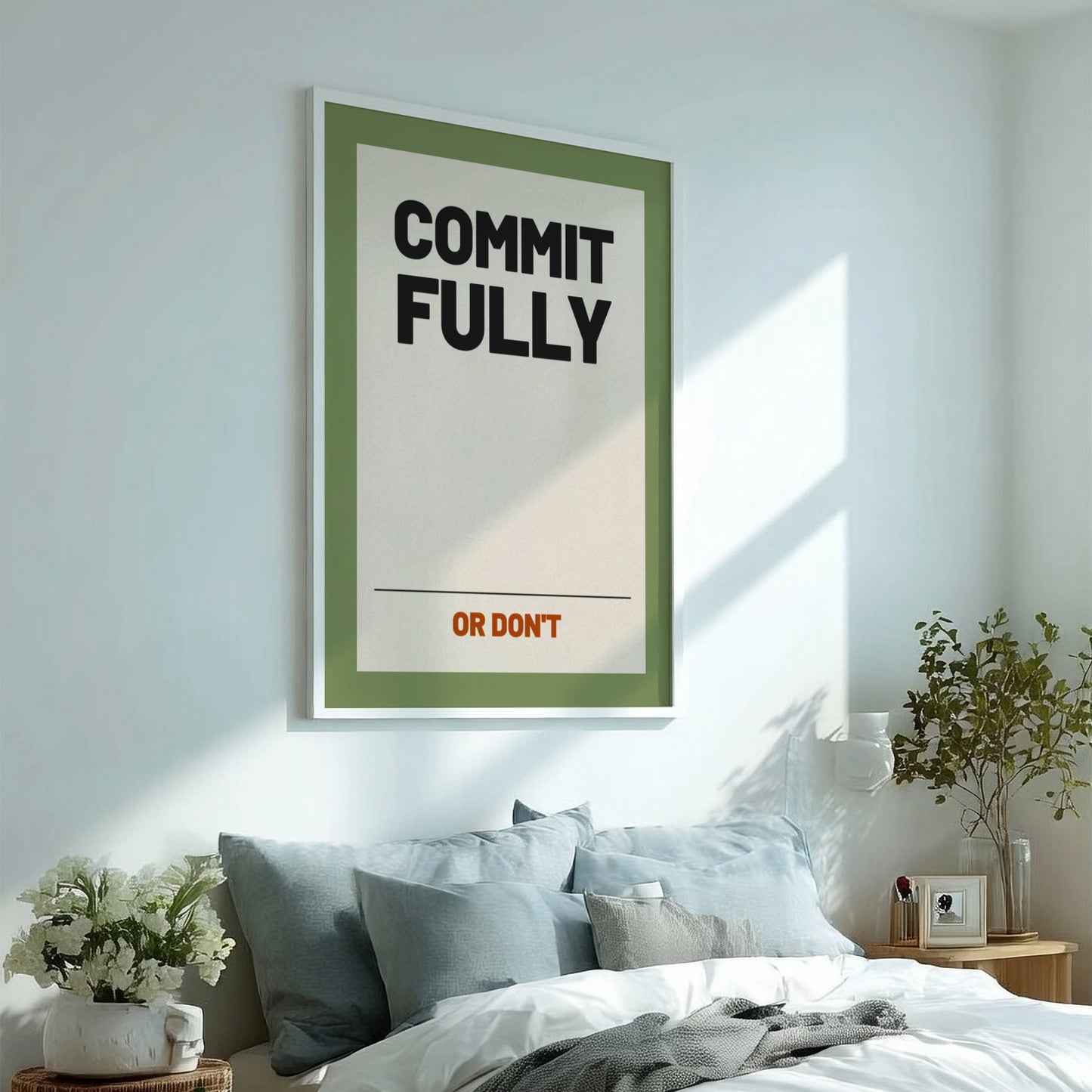 Motivational quotes poster featuring bold typography in earthy tones, perfect for wall decor.