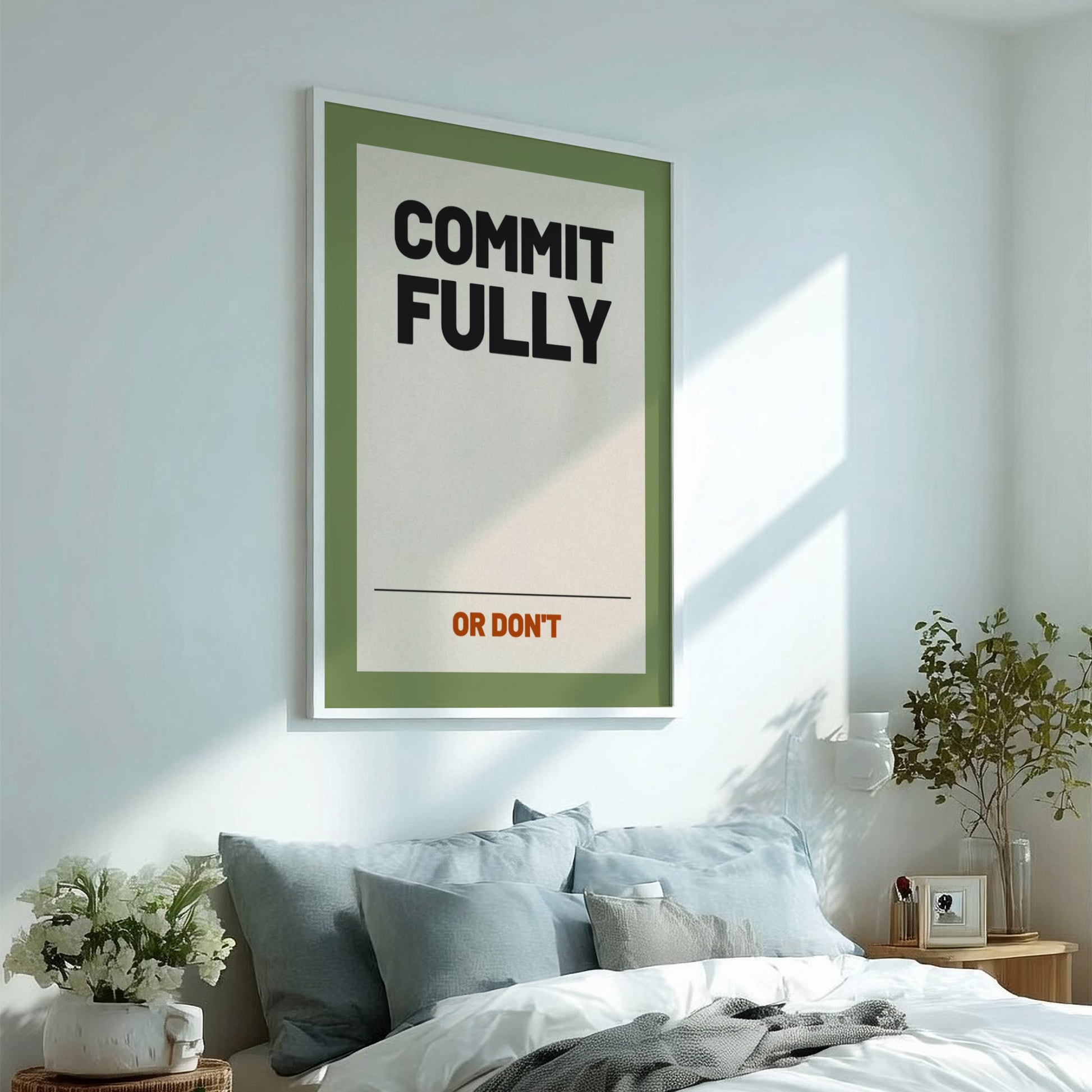 Motivational quotes poster featuring bold typography in earthy tones, perfect for wall decor.