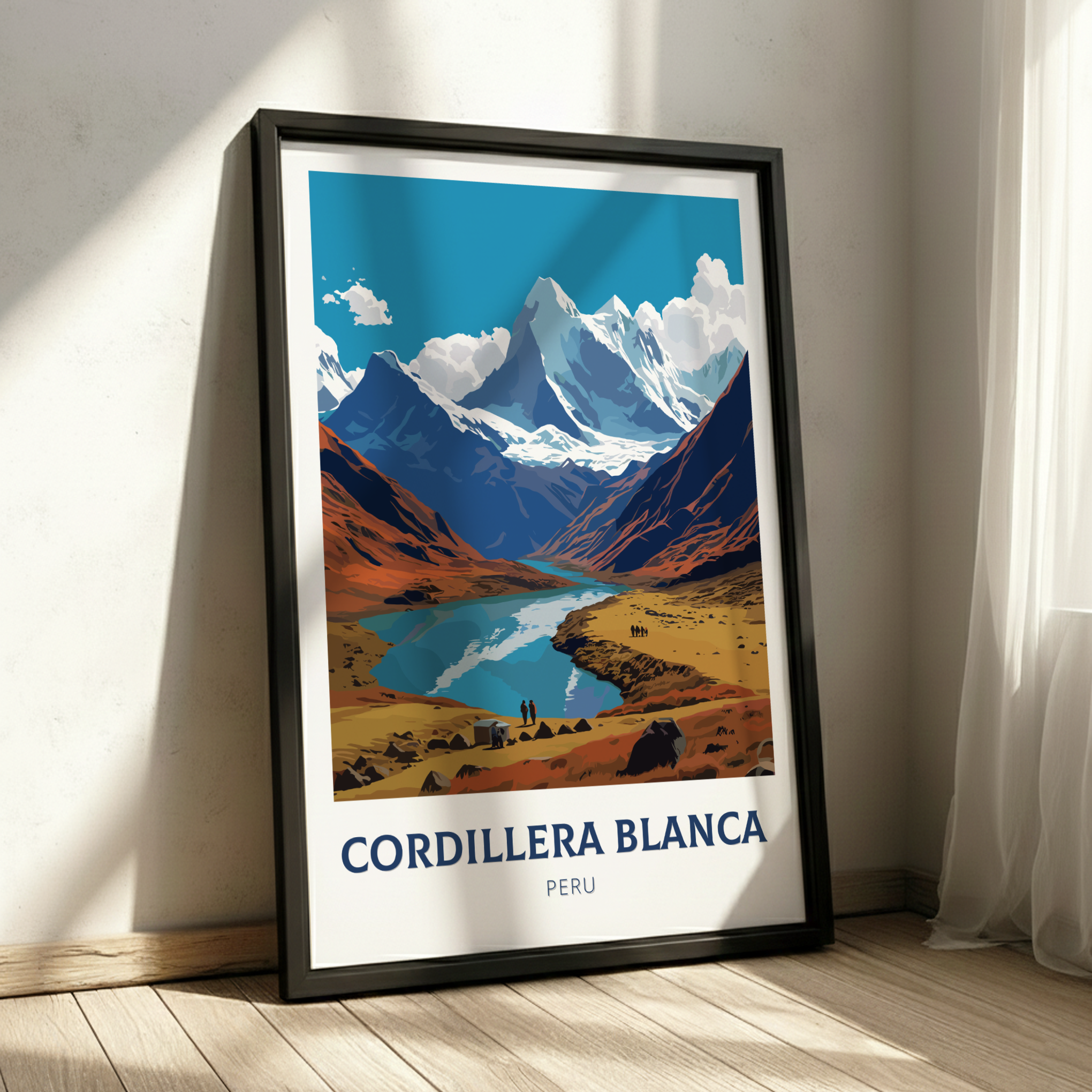 South America CORDILLERA BLANCA POSTER - PERU MOUNTAIN PRINT