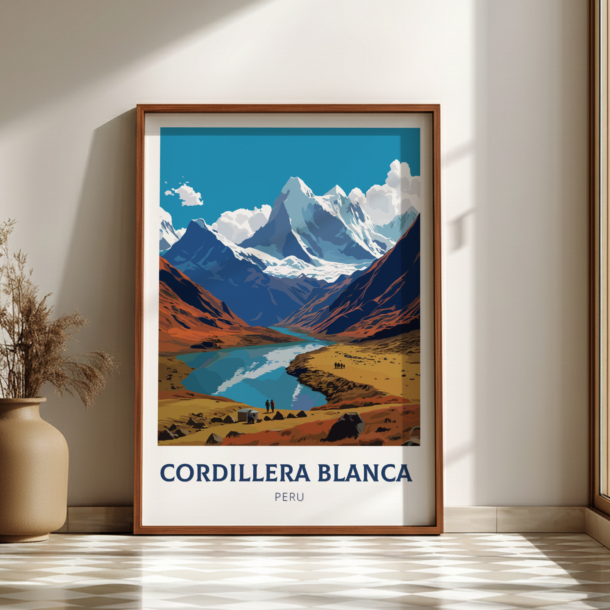 South America CORDILLERA BLANCA POSTER - PERU MOUNTAIN PRINT