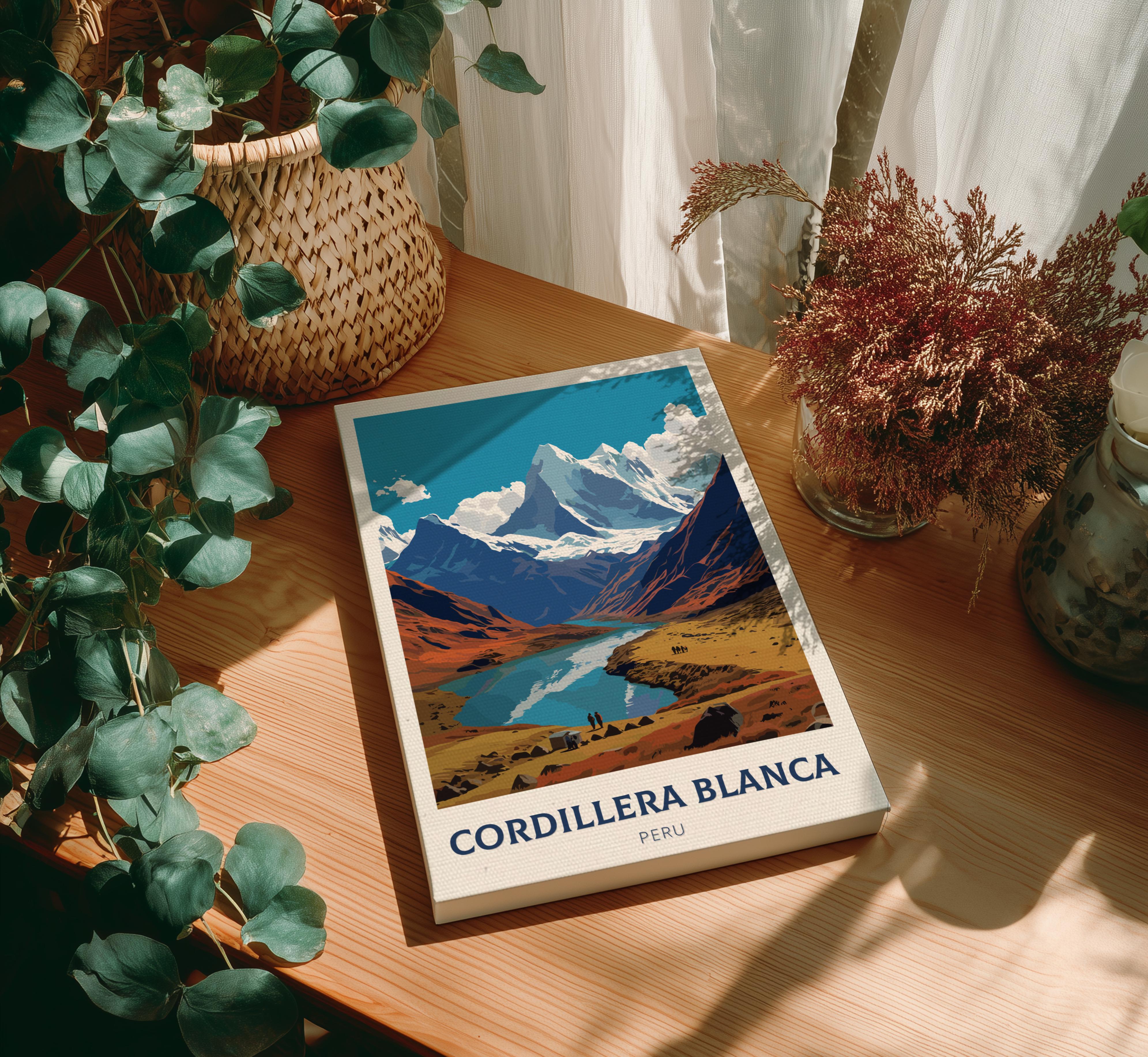South America CORDILLERA BLANCA POSTER - PERU MOUNTAIN PRINT