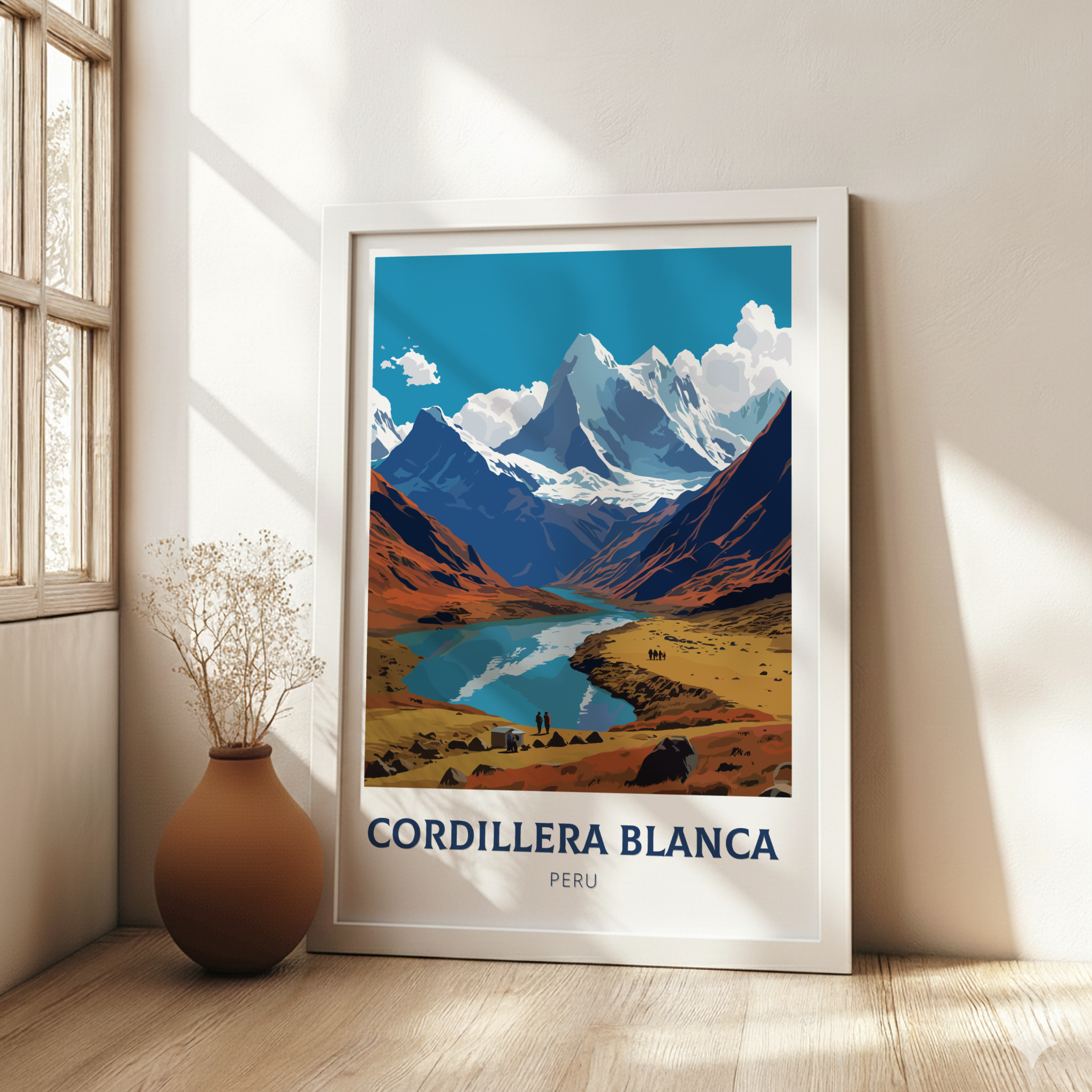 South America CORDILLERA BLANCA POSTER - PERU MOUNTAIN PRINT