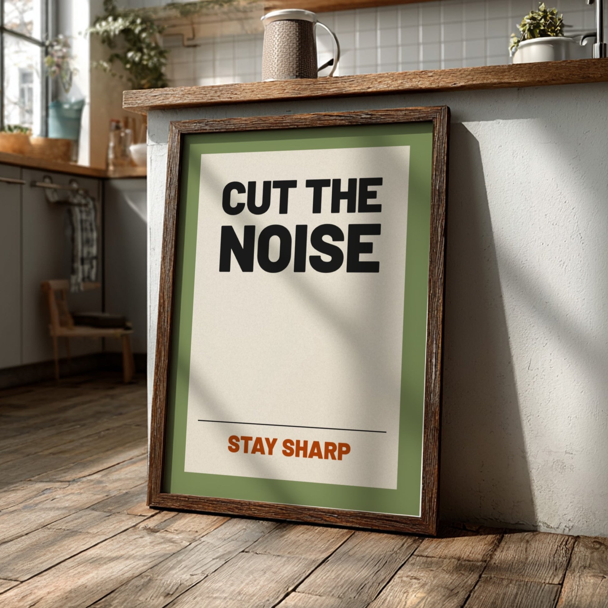 Motivational quotes poster featuring bold typography on a soft background, ideal for home and office decor.