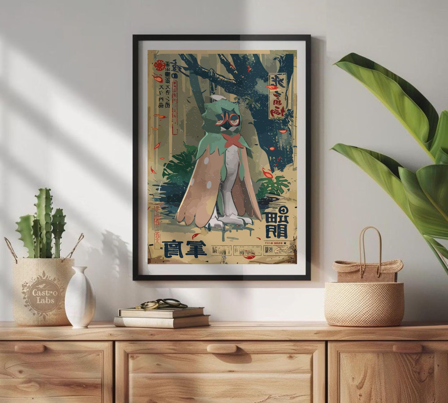 Decidueye Poster: Japanese Style Legendary Pokemon Inspired Anime Artwork, Pokemon TCG Decidueye