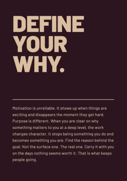 Motivational poster featuring bold typography on a deep background, inspiring wall art for home decor