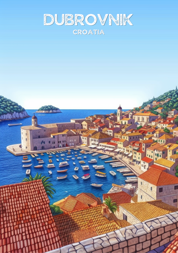 Europe DUBROVNIK TRAVEL WALL DECOR - CROATIA POSTER