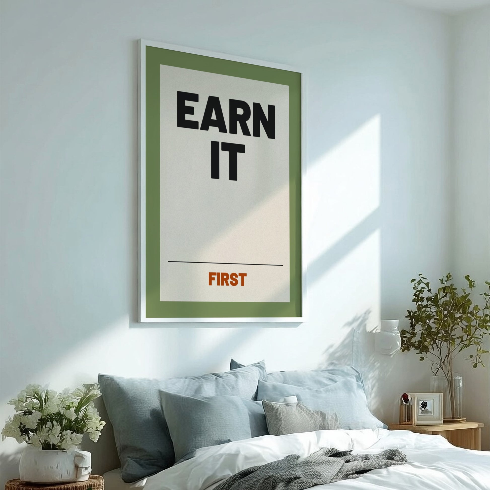 Motivational quotes poster featuring bold text and neutral background, perfect for home decor and inspiration.