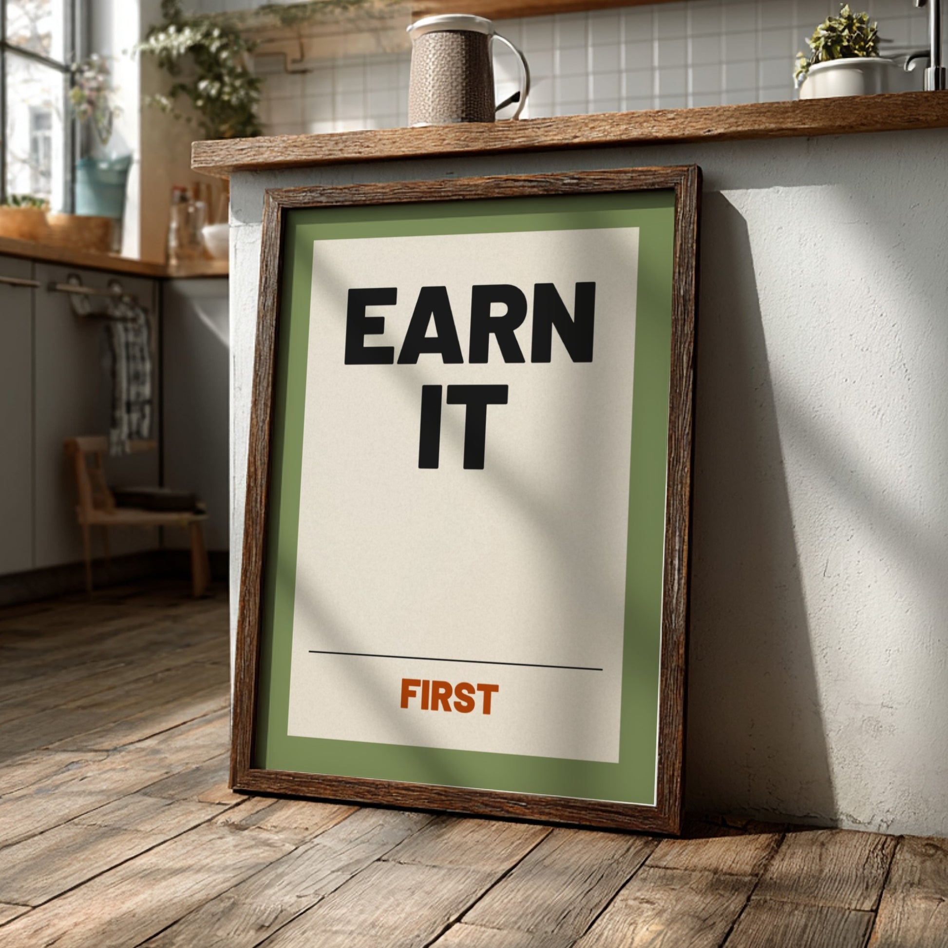 Motivational quotes poster featuring bold text and neutral background, perfect for home decor and inspiration.