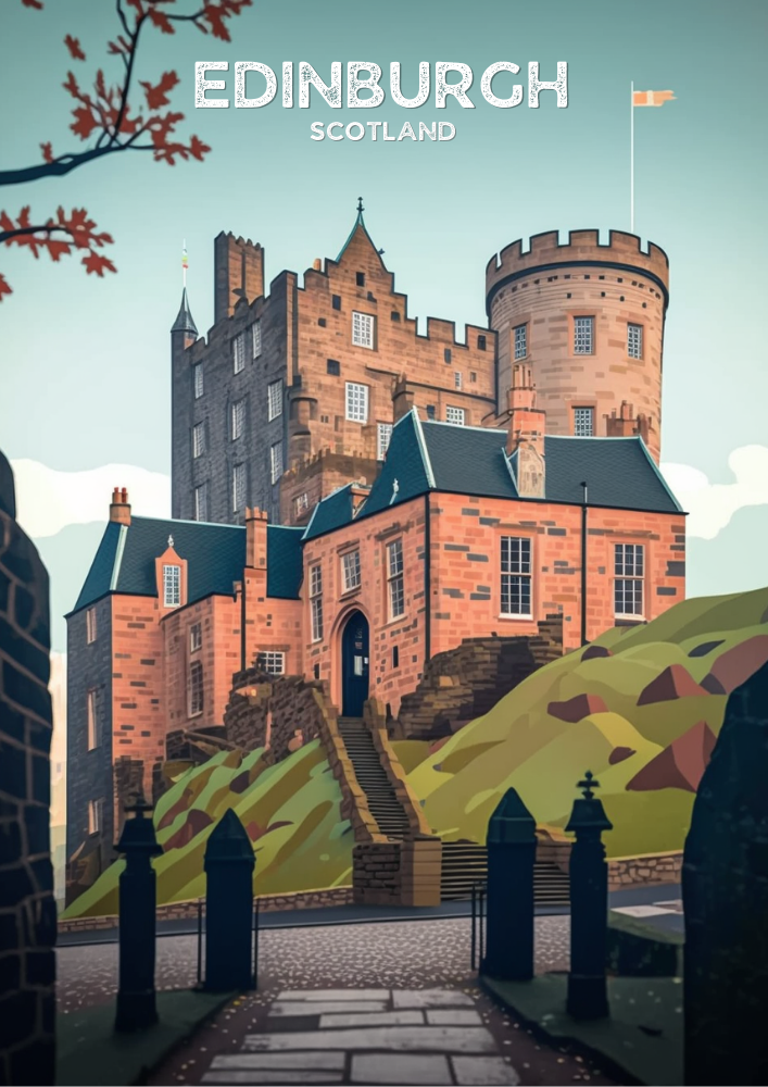 Europe EDINBURGH TRAVEL POSTER - SCOTLAND ARTWORK