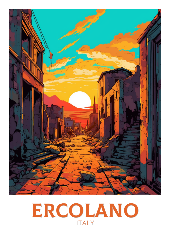 Europe ERCOLANO TRAVEL PRINT - ITALY ARTWORK