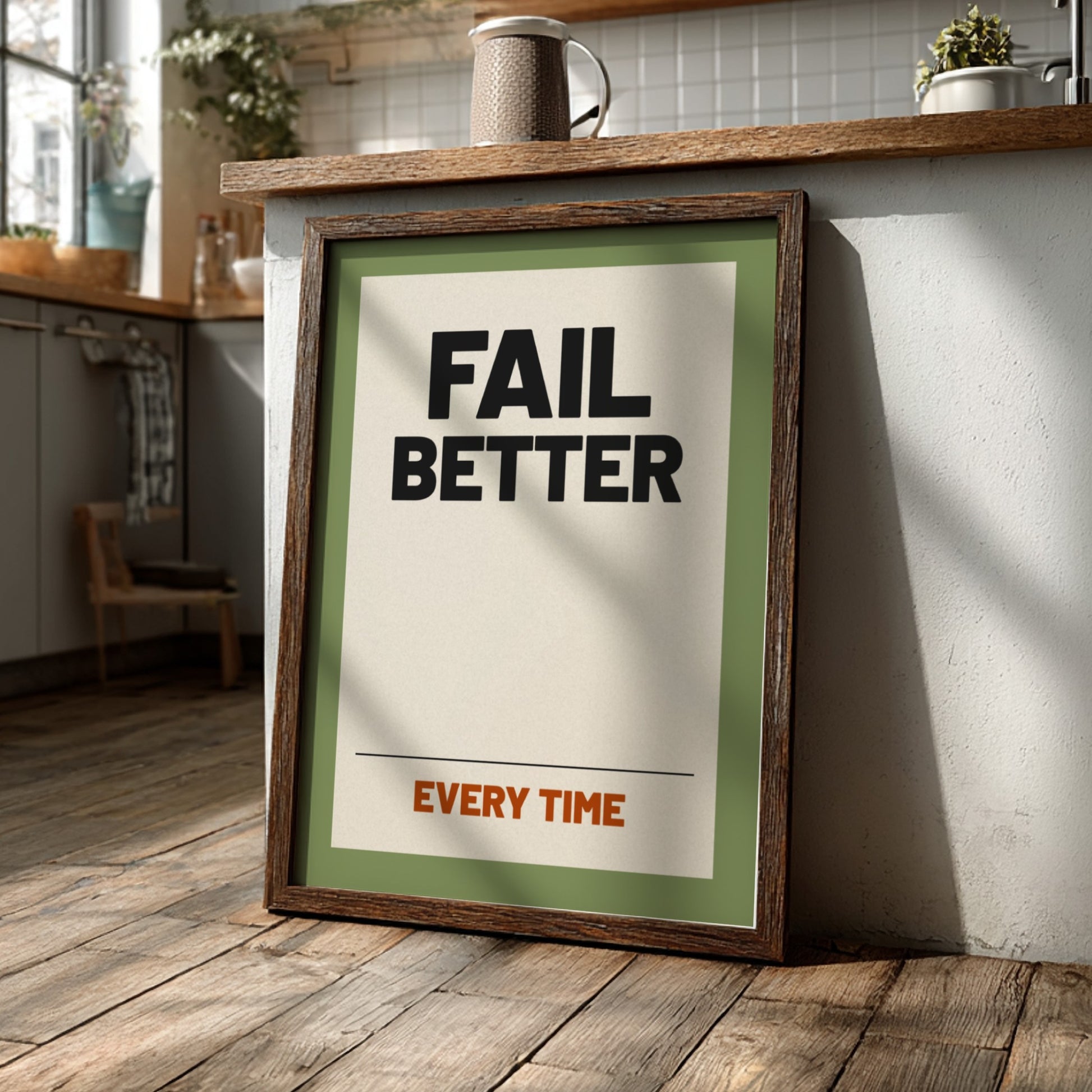 Motivational quotes poster featuring bold typography and a modern design, perfect for home decor and