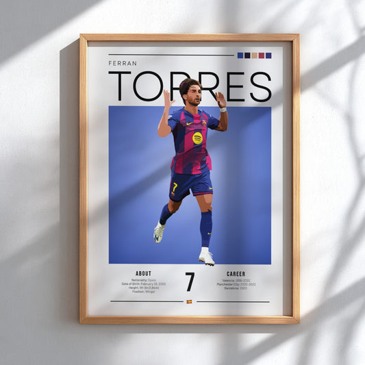 Ferran Torres soccer artwork featuring vibrant colors and modern design