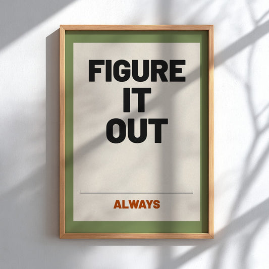 Motivational quotes poster featuring bold typography in neutral colors, perfect for home decor.