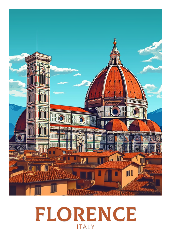 Europe FLORENCE TRAVEL PRINT - ITALY ARTWORK