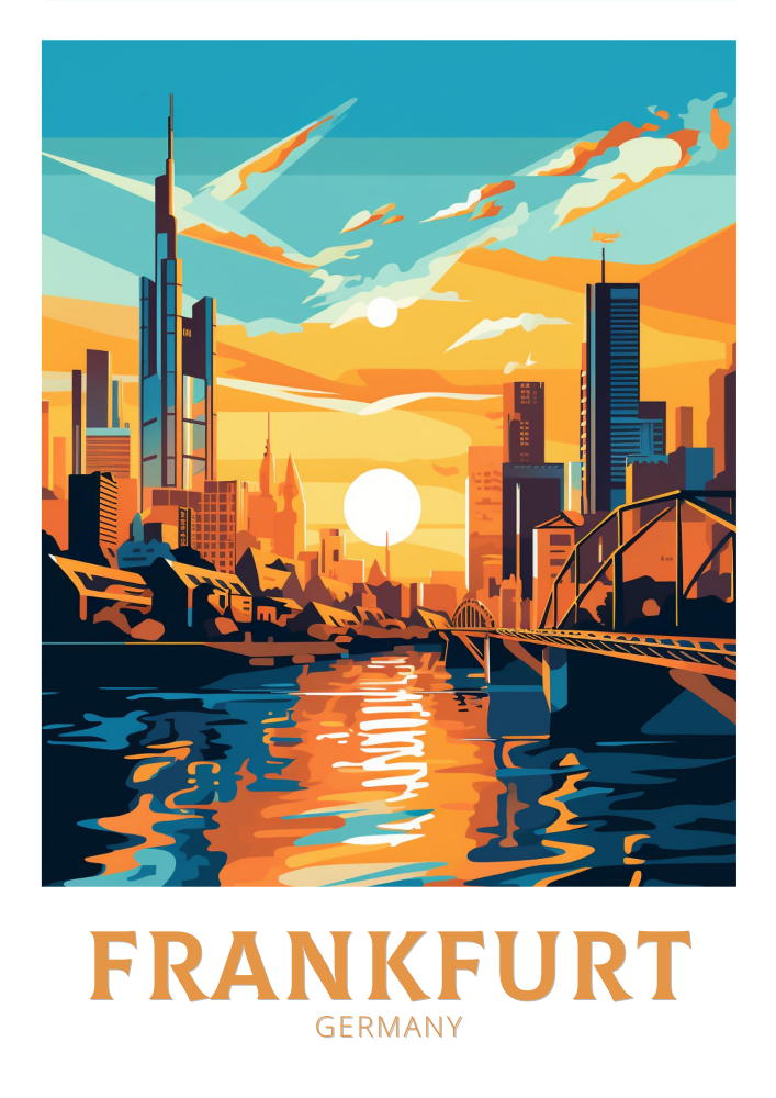 Europe FRANKFURT TRAVEL PRINT - GERMANY ARTWORK