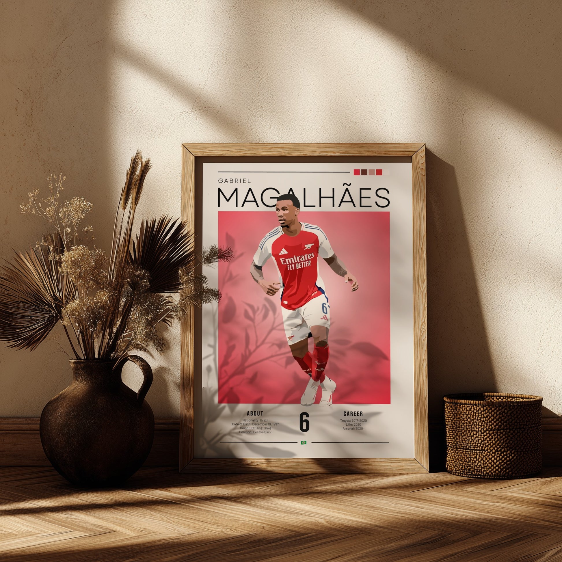 Gabriel Magalhães poster featuring vibrant colors and modern design, ideal for sports decor.