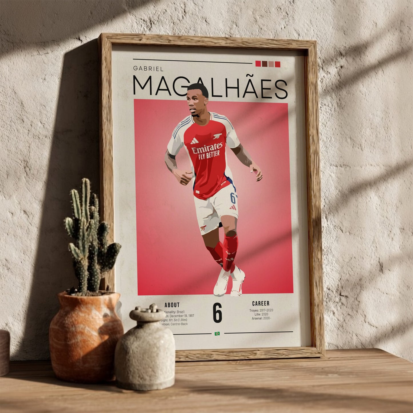 Gabriel Magalhães poster featuring vibrant colors and modern design, ideal for sports decor.
