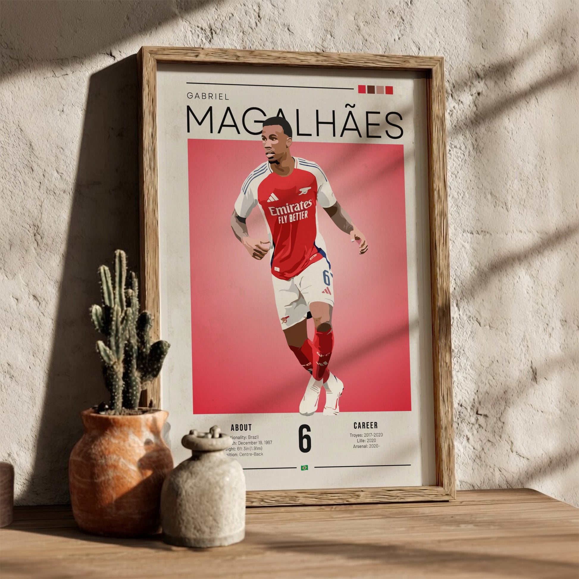 Gabriel Magalhães poster featuring vibrant colors and modern design, ideal for sports decor.