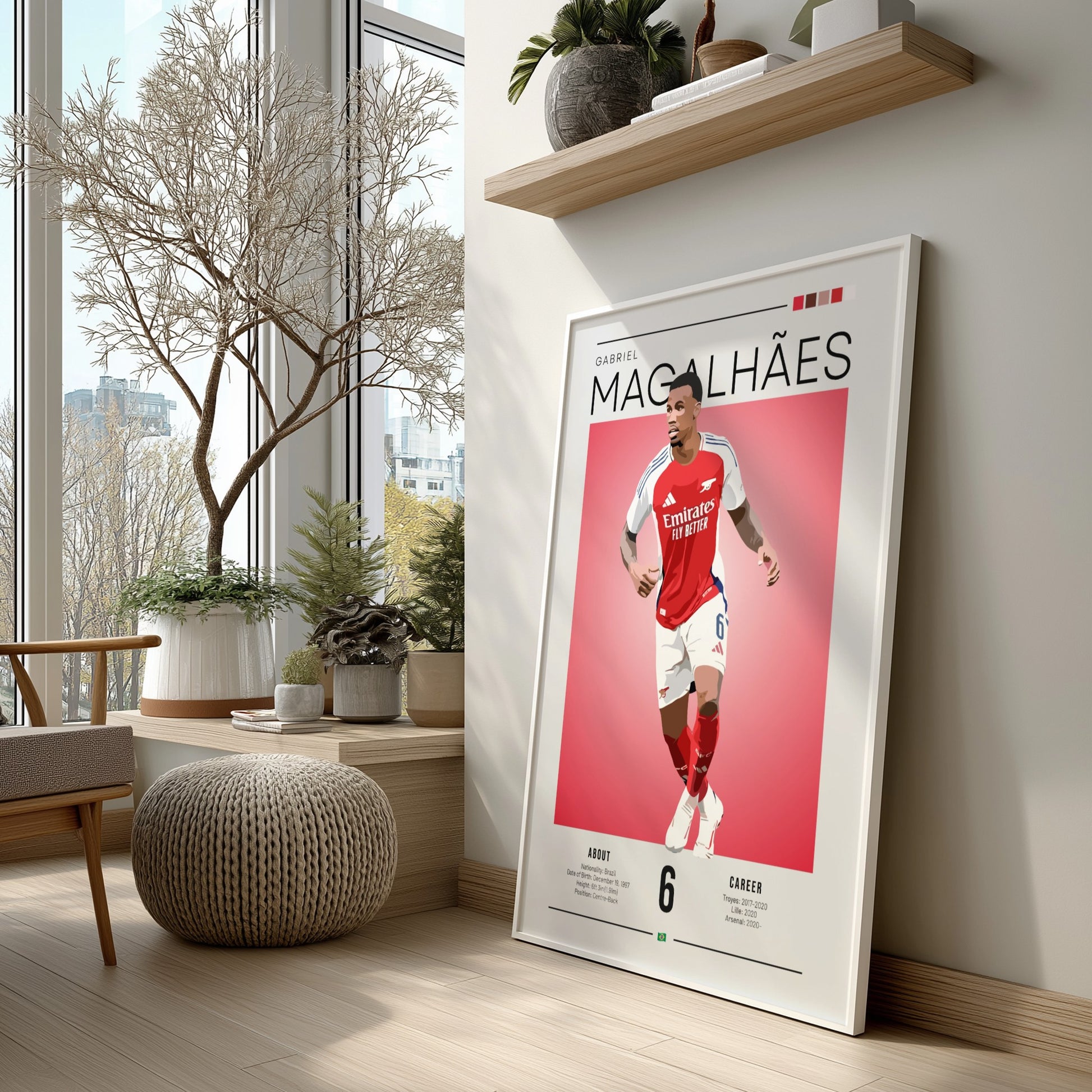 Gabriel Magalhães poster featuring vibrant colors and modern design, ideal for sports decor.