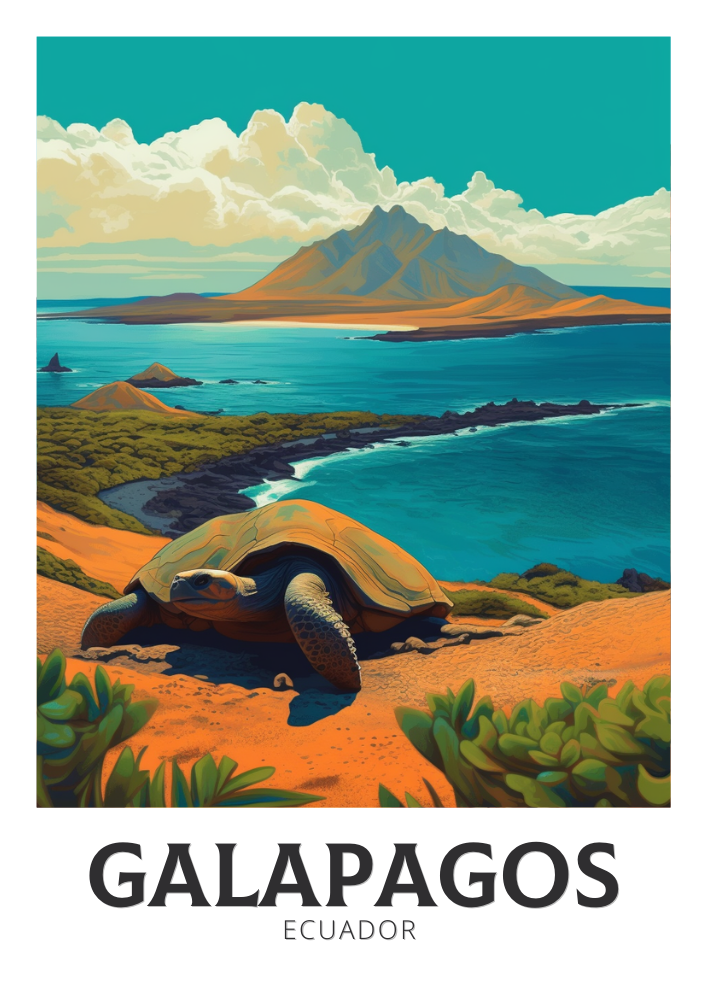 South America GALAPAGOS PRINT - TRAVEL ARTWORK