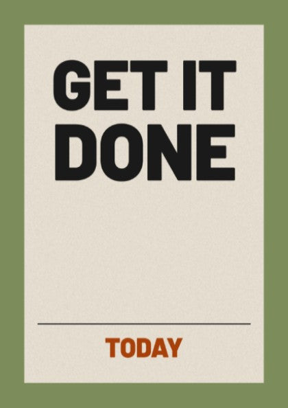 Motivational poster featuring bold typography on a green background, ideal for office decor and inspiration.