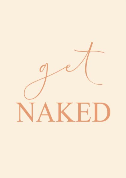 The "Get Naked" Modern Art - Minimalist Bathroom Typography Print
