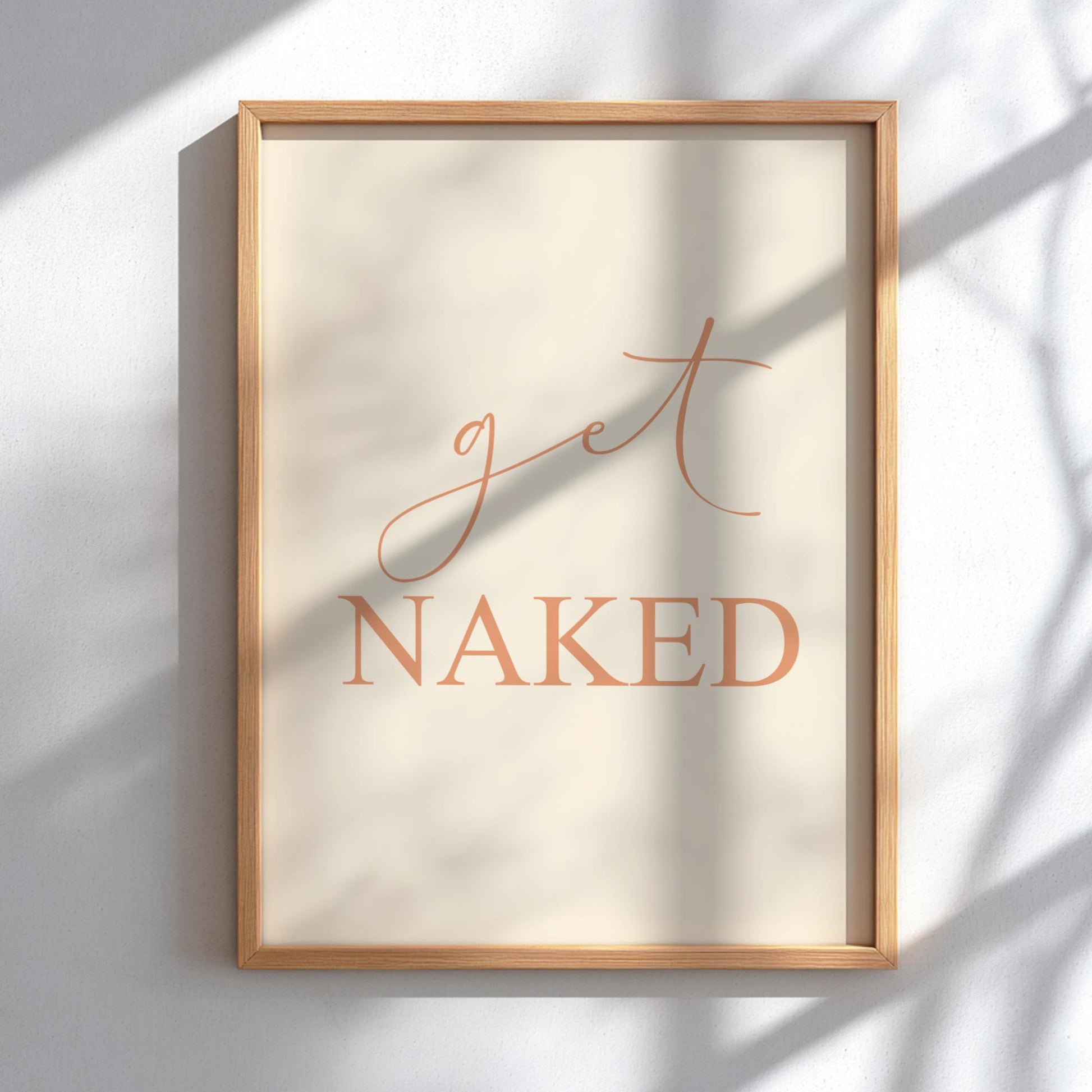 The "Get Naked" Modern Art - Minimalist Bathroom Typography Print