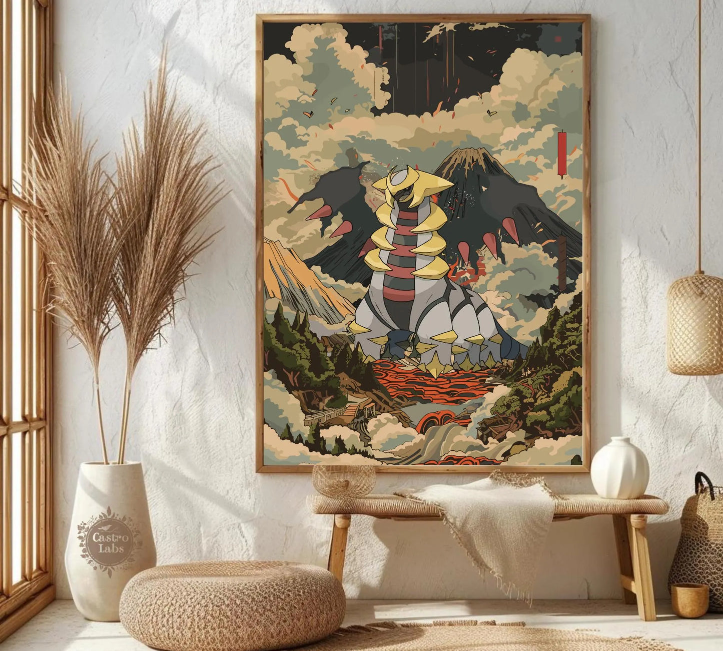 Giratina Poster: Japanese Style Legendary Pokemon Inspired Anime Artwork, Pokemon TCG Giratina