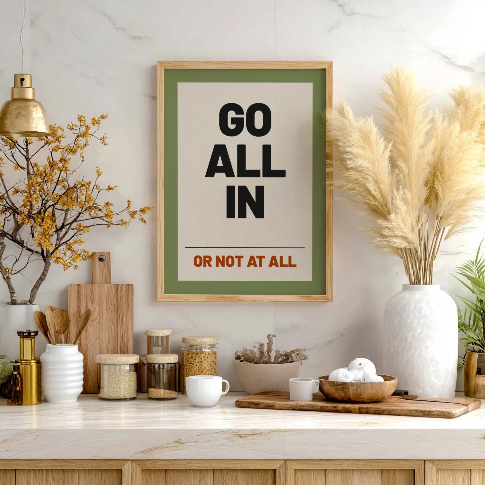 Motivational quotes poster featuring bold typography in neutral colors, designed to inspire and energize any
