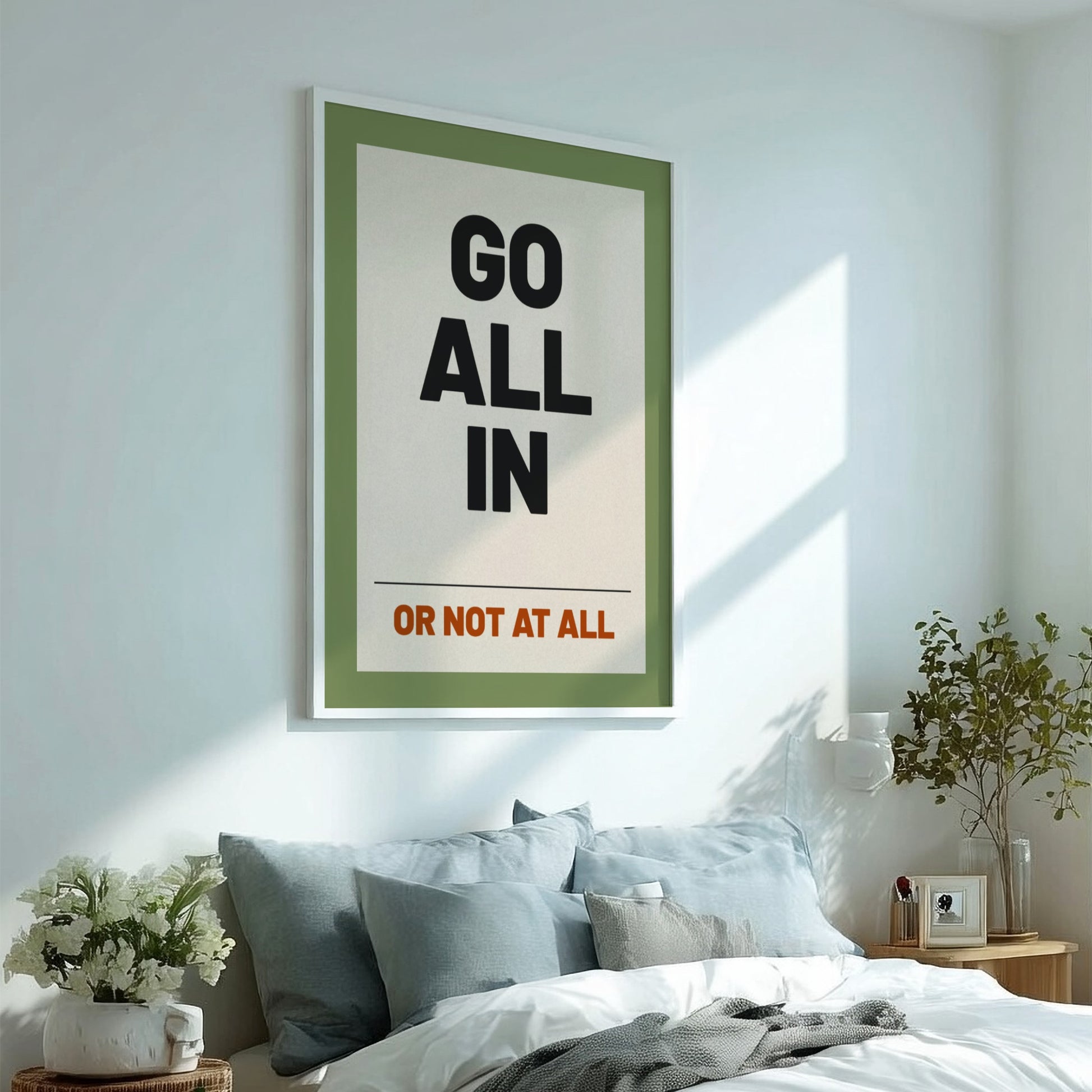 Motivational quotes poster featuring bold typography in neutral colors, designed to inspire and energize any