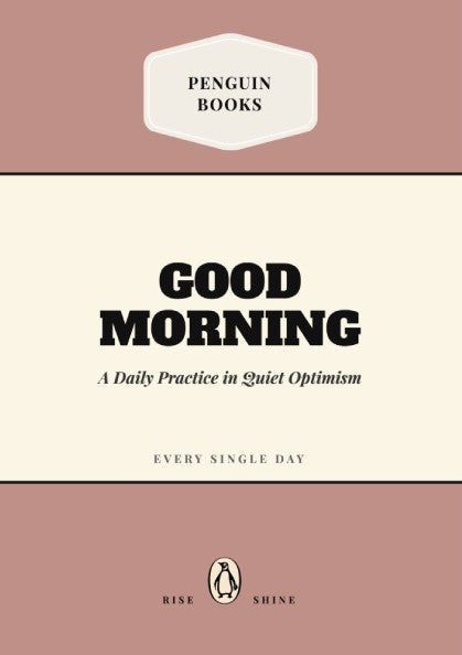 Funny quote poster featuring penguins book illustration with warm colors and whimsical design
