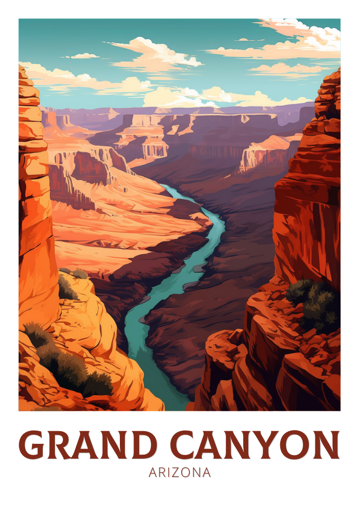 North AmericaGRAND CANYON TRAVEL POSTER - ARIZONA ARTWORK