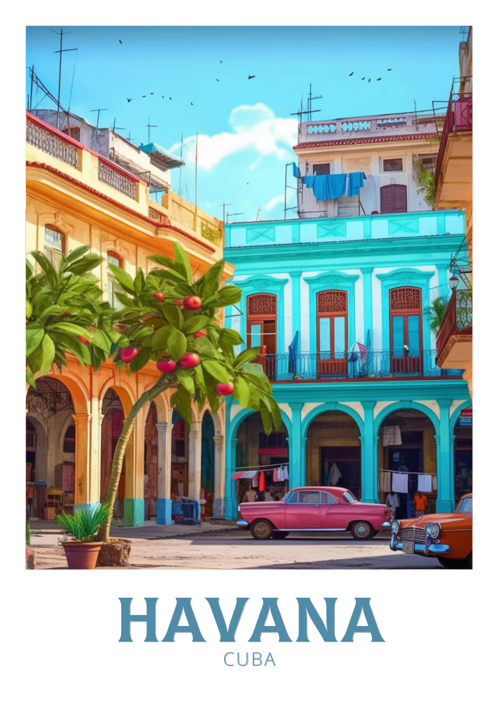 South America HAVANA RETRO PRINT - CUBAN CULTURE ART