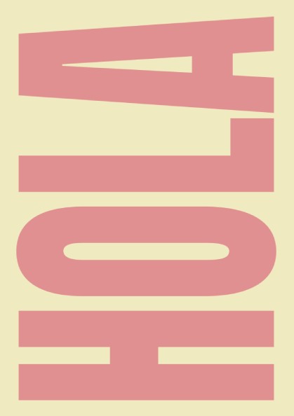 Hola poster featuring modern typography in dusty rose and butter colors, perfect for wall decor.
