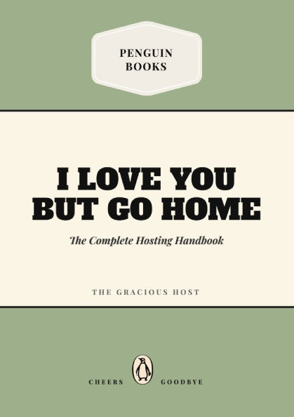 Funny quote poster featuring a penguin book illustration with soft colors and whimsical design.