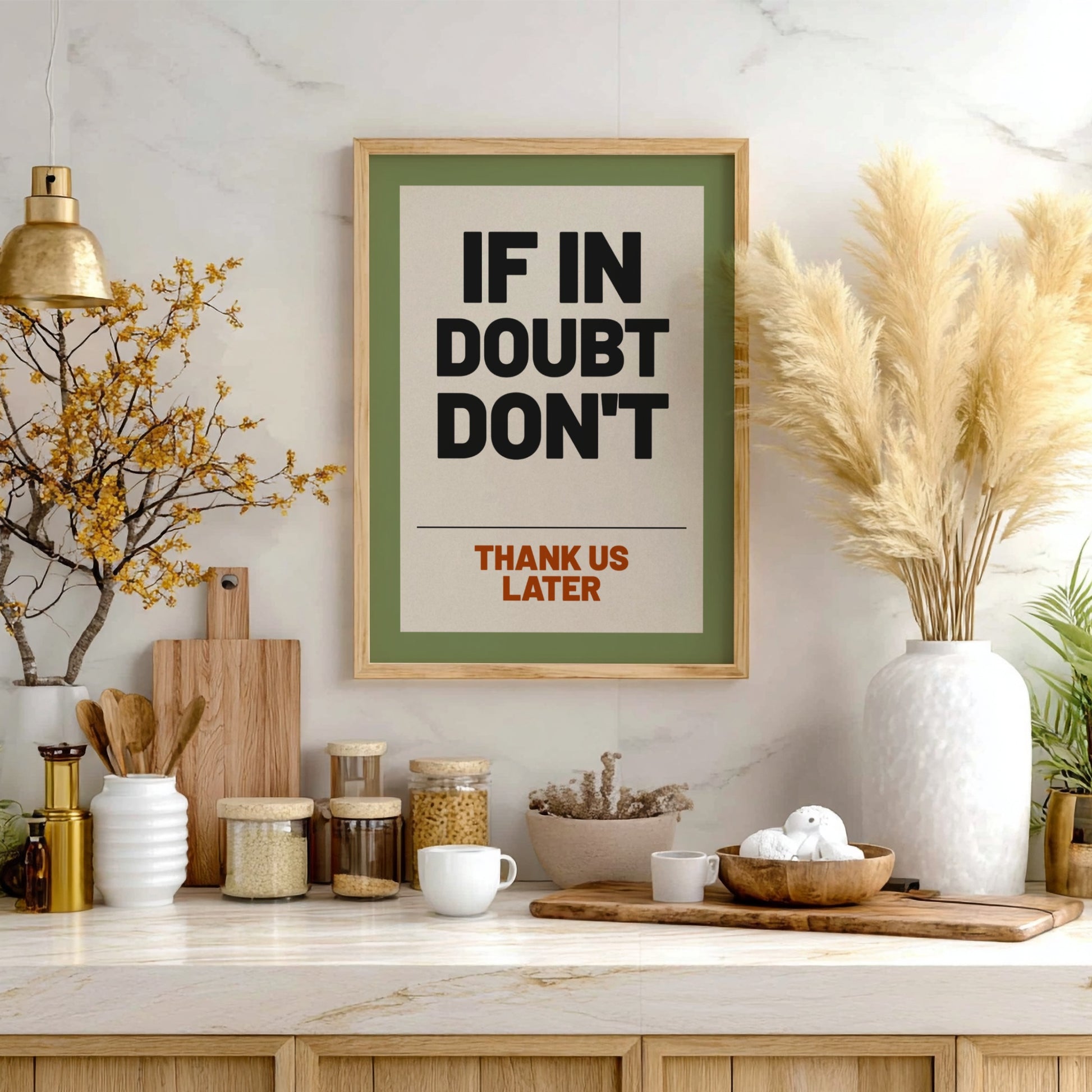 Motivational poster featuring bold typography in earthy tones, perfect for home decor and inspiration.