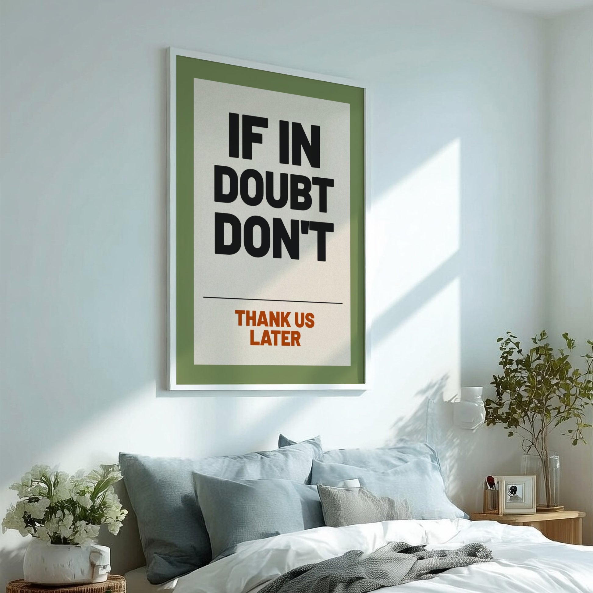 Motivational poster featuring bold typography in earthy tones, perfect for home decor and inspiration.