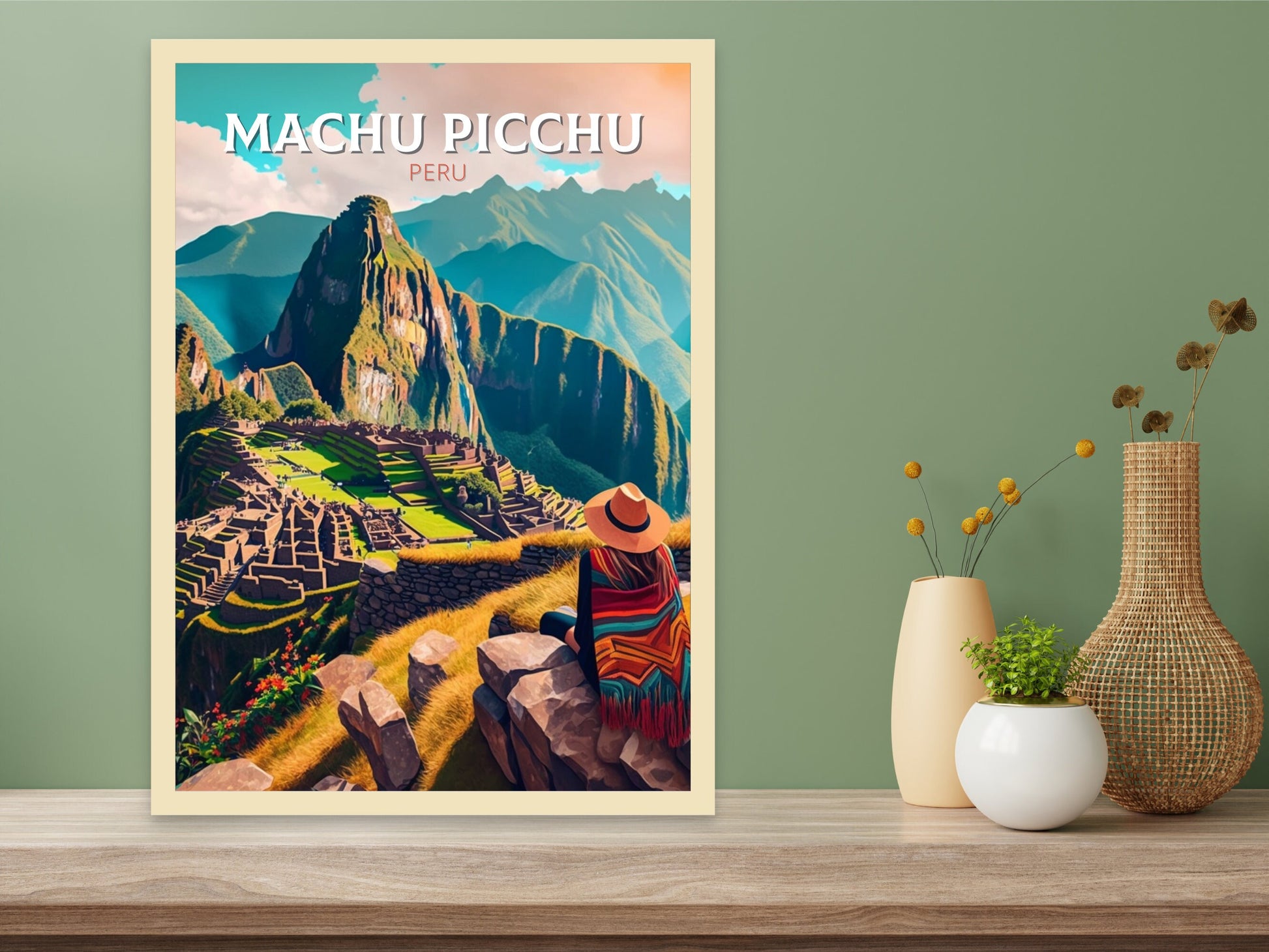 Machu Picchu Travel Poster | Wall Art | Travel Print | Housewarming Gift | Peru Travel Poster | ID 051