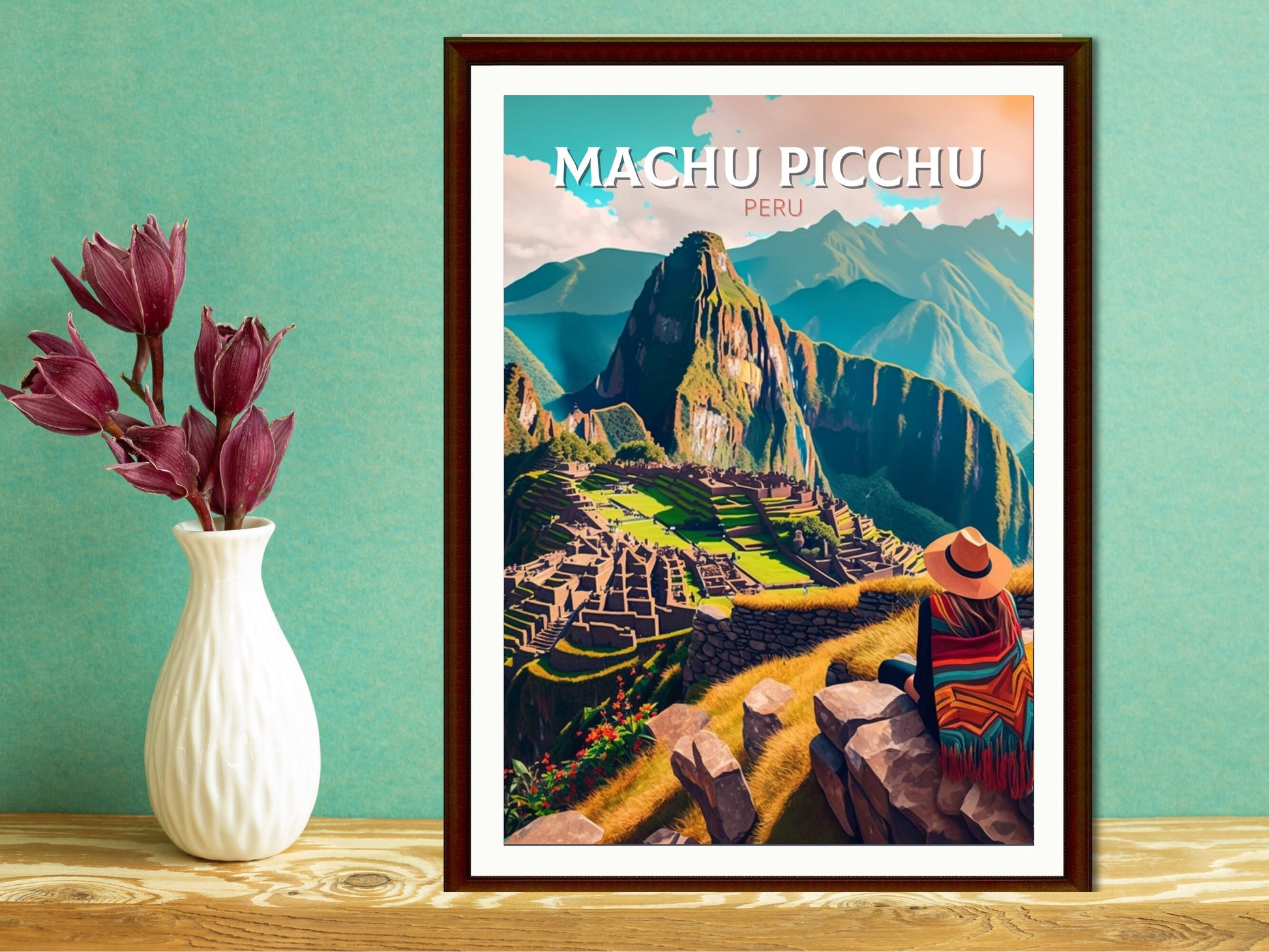 Machu Picchu Travel Poster | Wall Art | Travel Print | Housewarming Gift | Peru Travel Poster | ID 051