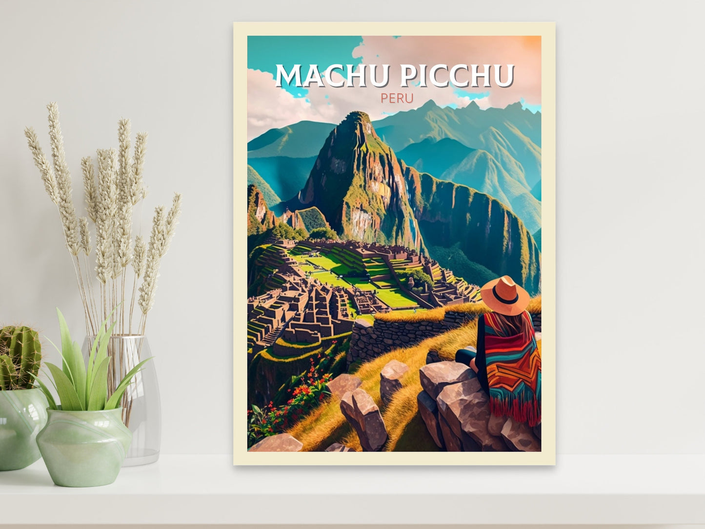 Machu Picchu Travel Poster | Wall Art | Travel Print | Housewarming Gift | Peru Travel Poster | ID 051