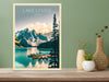 Lake Louise Poster | Lake Louise Illustration | Lake Louise Banff | Banff Wall Art | Minimalist Landscape | Canada Travel Print | ID 043