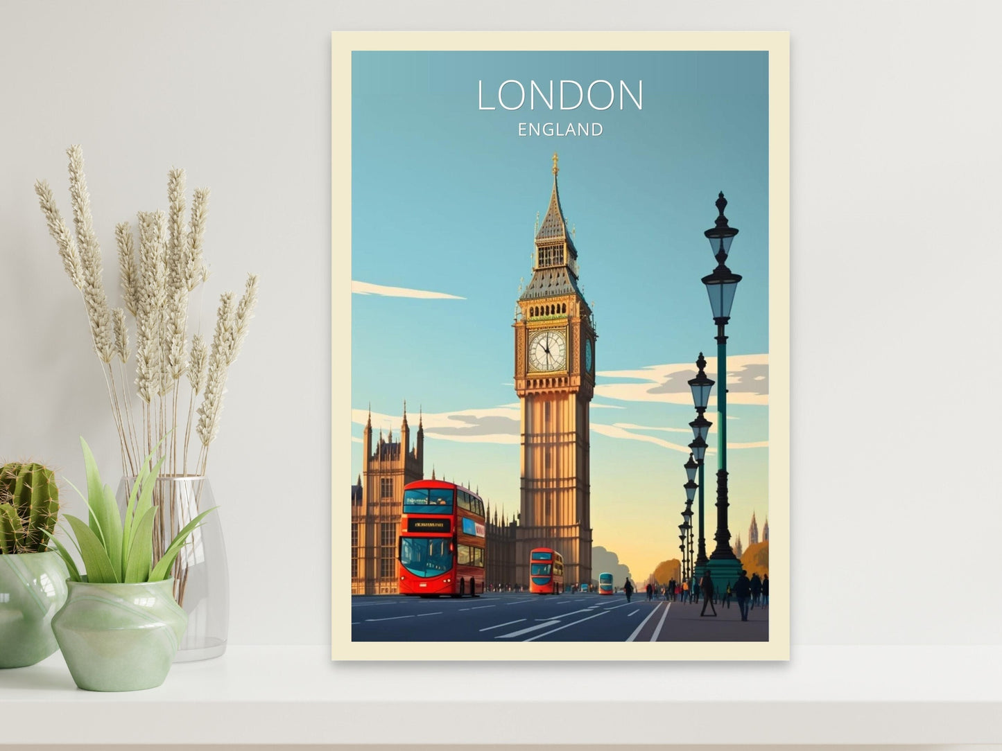 London Travel Print | London Illustration | London Wall Art | London Big Ben | London Print | London Home Decor | London Poster | ID 005