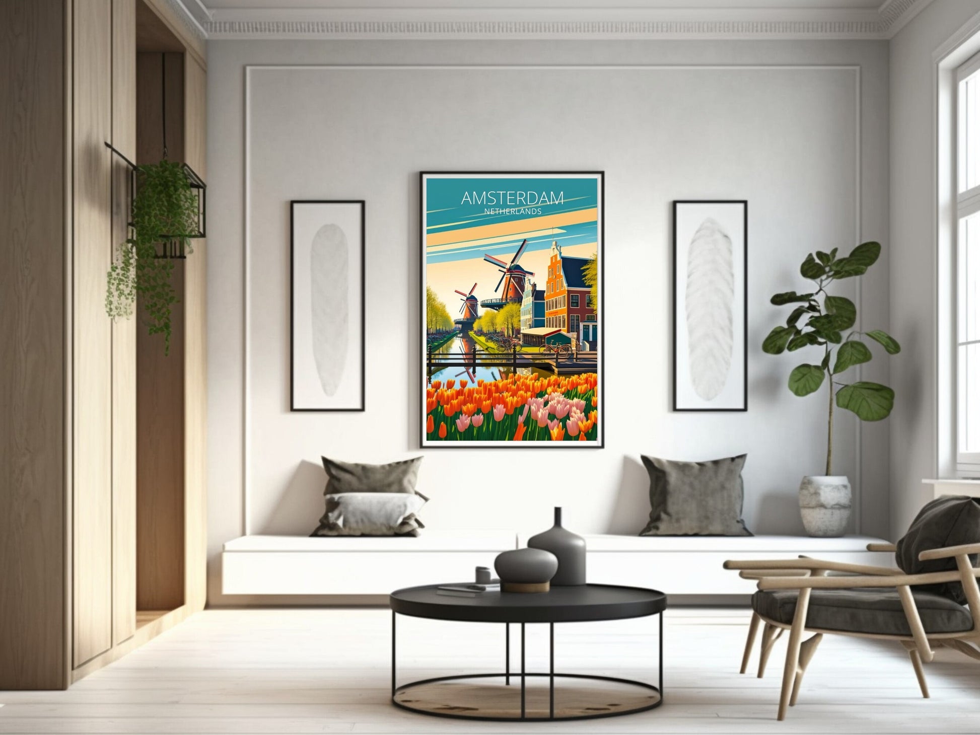 Amsterdam Travel Print | Amsterdam Illustration | Amsterdam Wall Art | Amsterdam Print | Housewarming Gift | Amsterdam Poster | ID 006