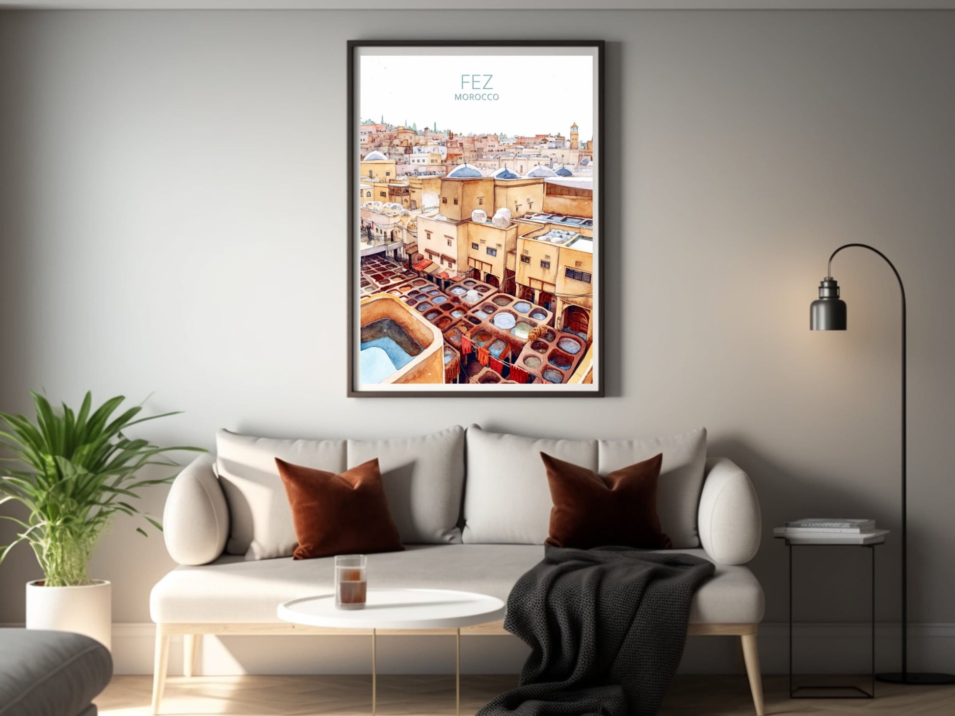 Fez Travel Print | Fez Illustration | Fez Wall Art | Fez Print | Morocco Print | Morocco Home Décor | Fez Poster | Travel gift | ID 013