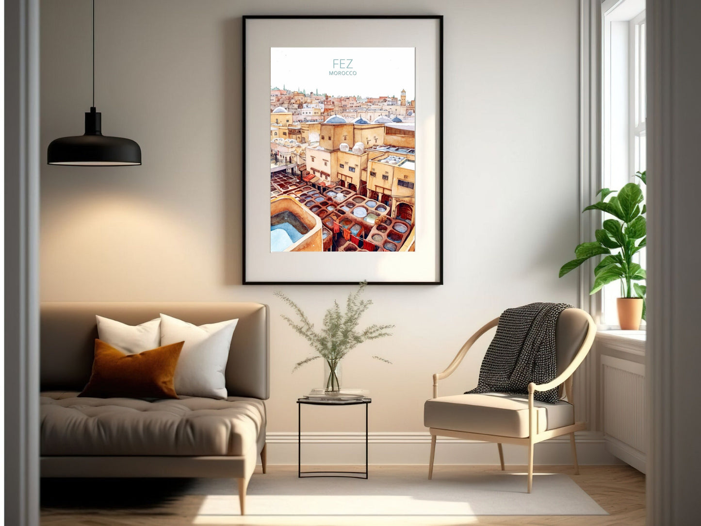 Fez Travel Print | Fez Illustration | Fez Wall Art | Fez Print | Morocco Print | Morocco Home Décor | Fez Poster | Travel gift | ID 013