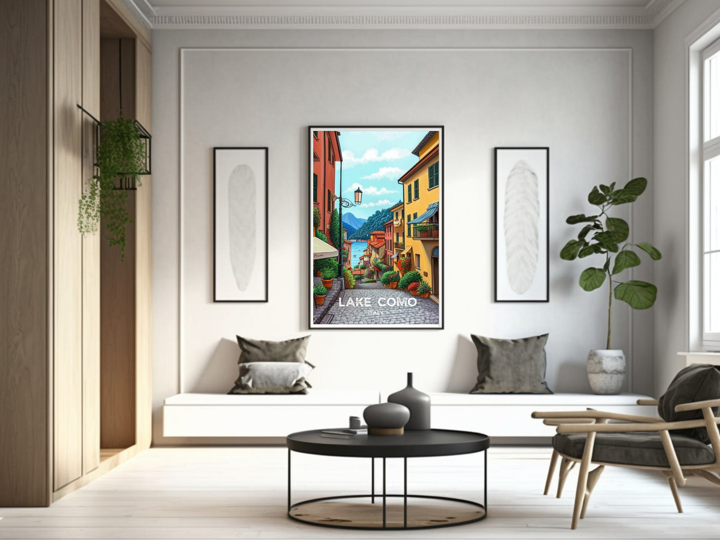 Lake Como Italy Travel Print | Lake Como Illustration | Lake Como Wall Art | Italy Print | Lake Como Print| Lake Como Painting | ID 022