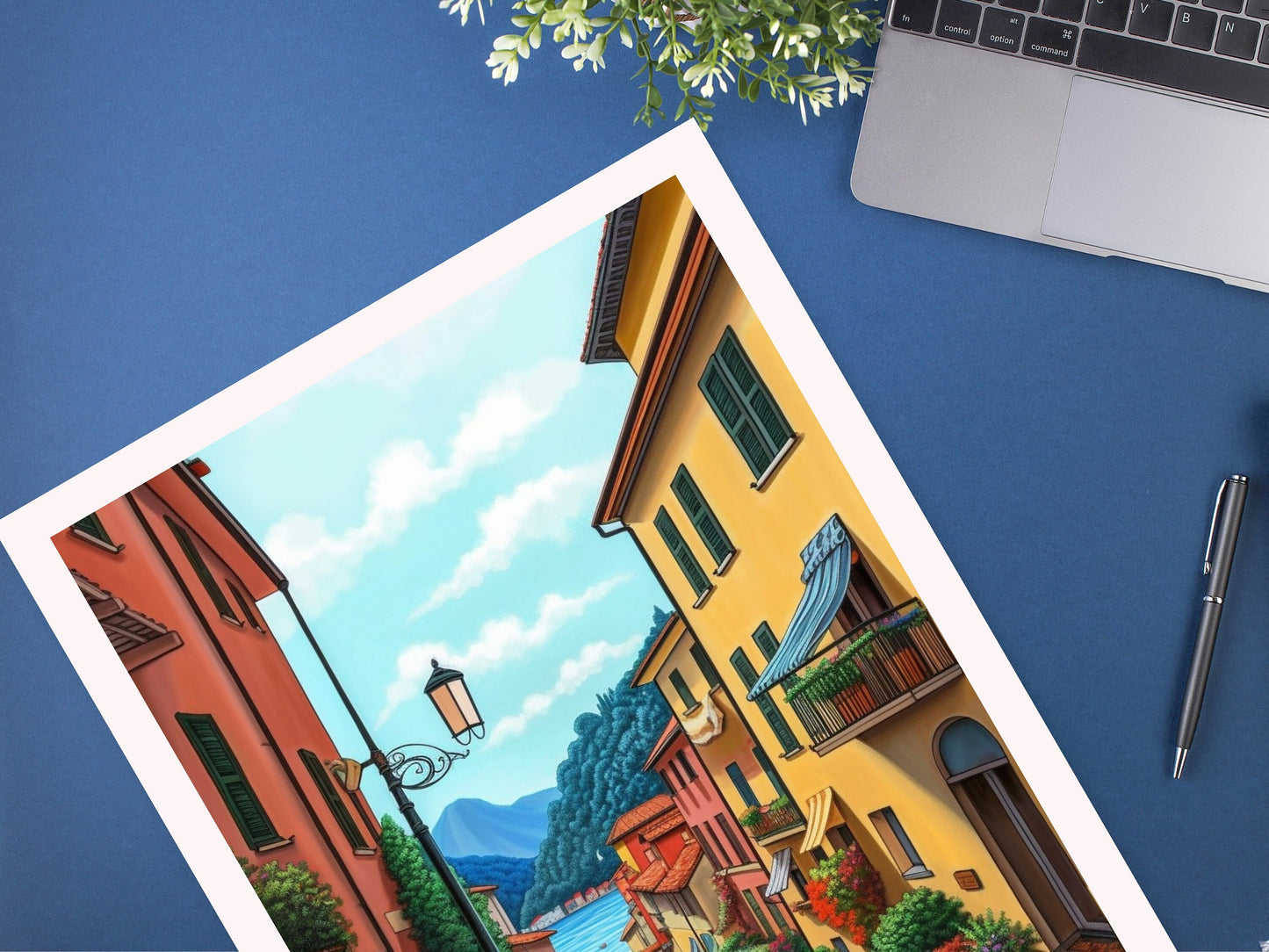 Lake Como Italy Travel Print | Lake Como Illustration | Lake Como Wall Art | Italy Print | Lake Como Print| Lake Como Painting | ID 022